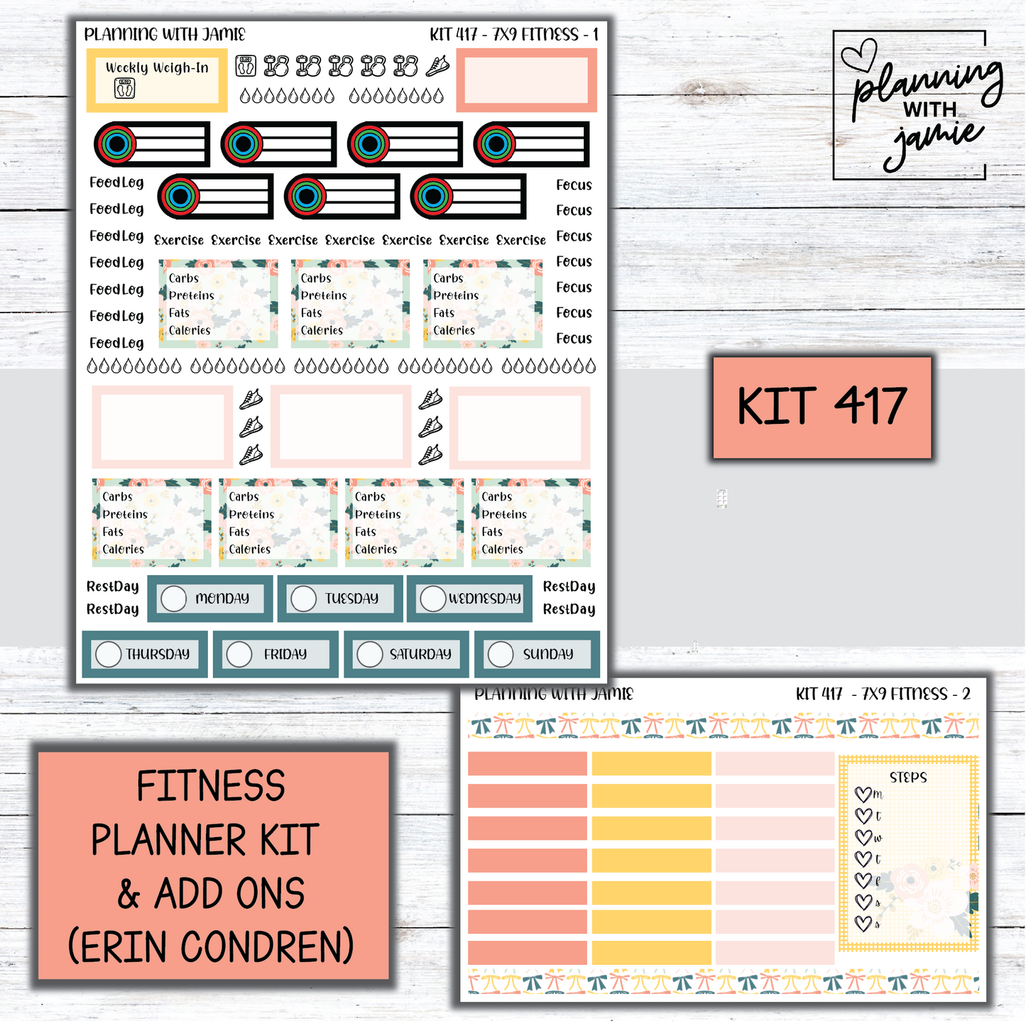 Kit 417 Weekly Fitness Sticker Kit