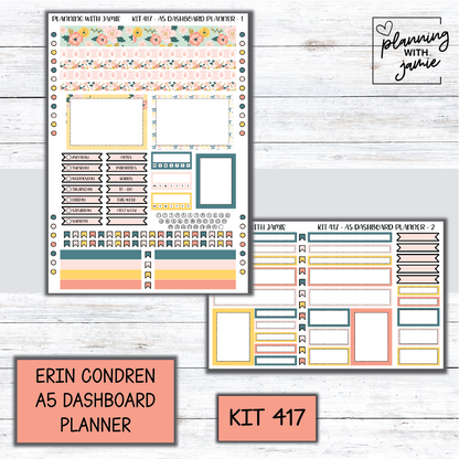 Kit 417 Erin Condren Dashboard Planner Sticker Kit