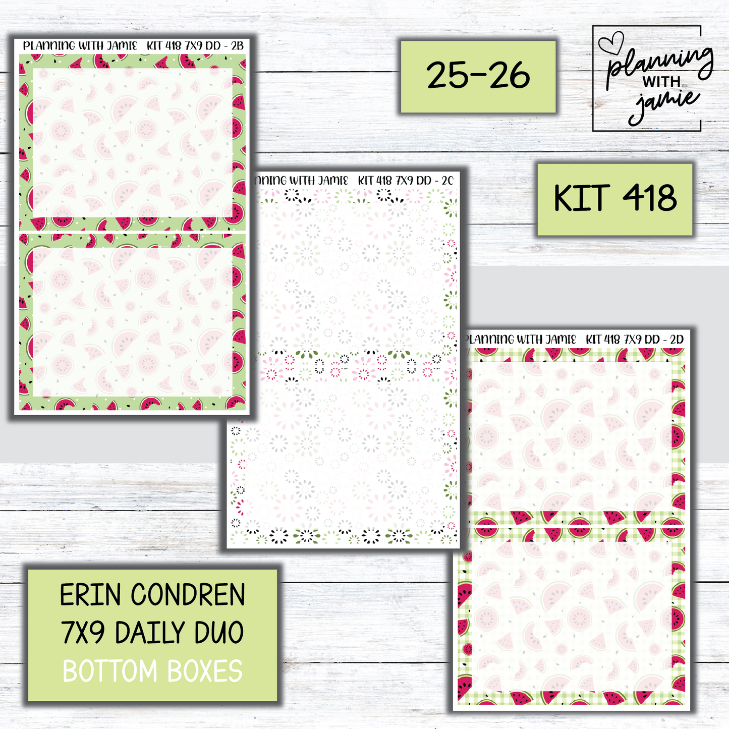 Kit 418 Erin Condren Daily Duo Sticker Kit