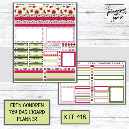 Kit 418 Erin Condren Dashboard Planner Sticker Kit
