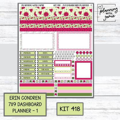 Kit 418 Erin Condren Dashboard Planner Sticker Kit