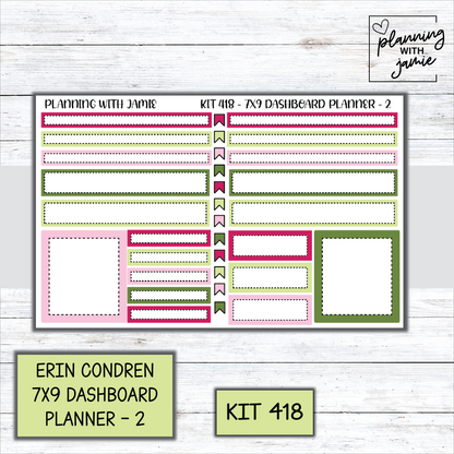 Kit 418 Erin Condren Dashboard Planner Sticker Kit