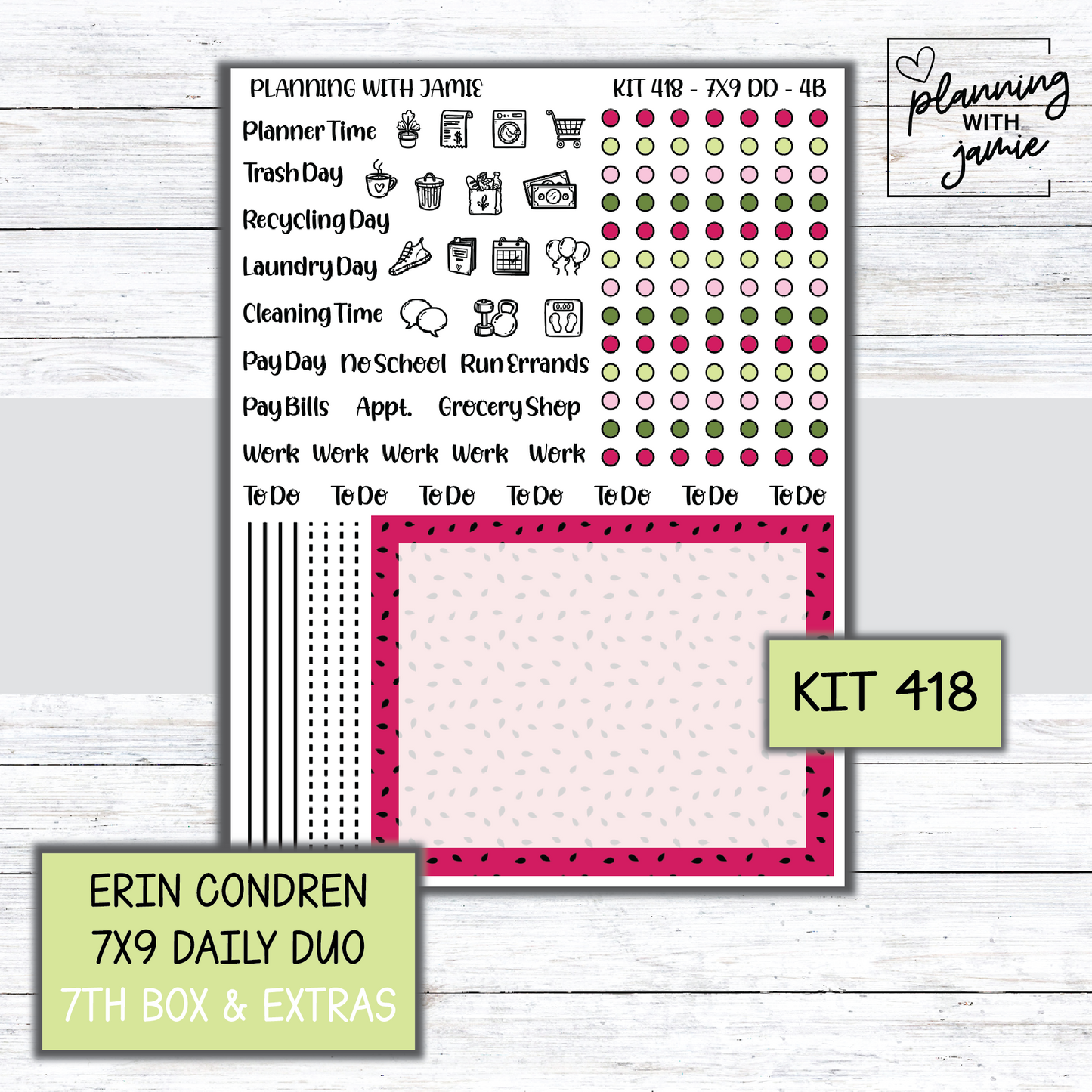 Kit 418 Erin Condren Daily Duo Sticker Kit