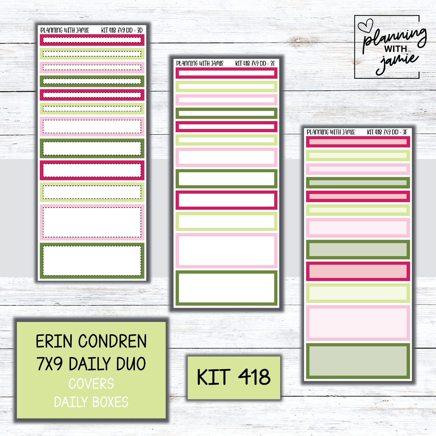 Kit 418 Erin Condren Daily Duo Sticker Kit