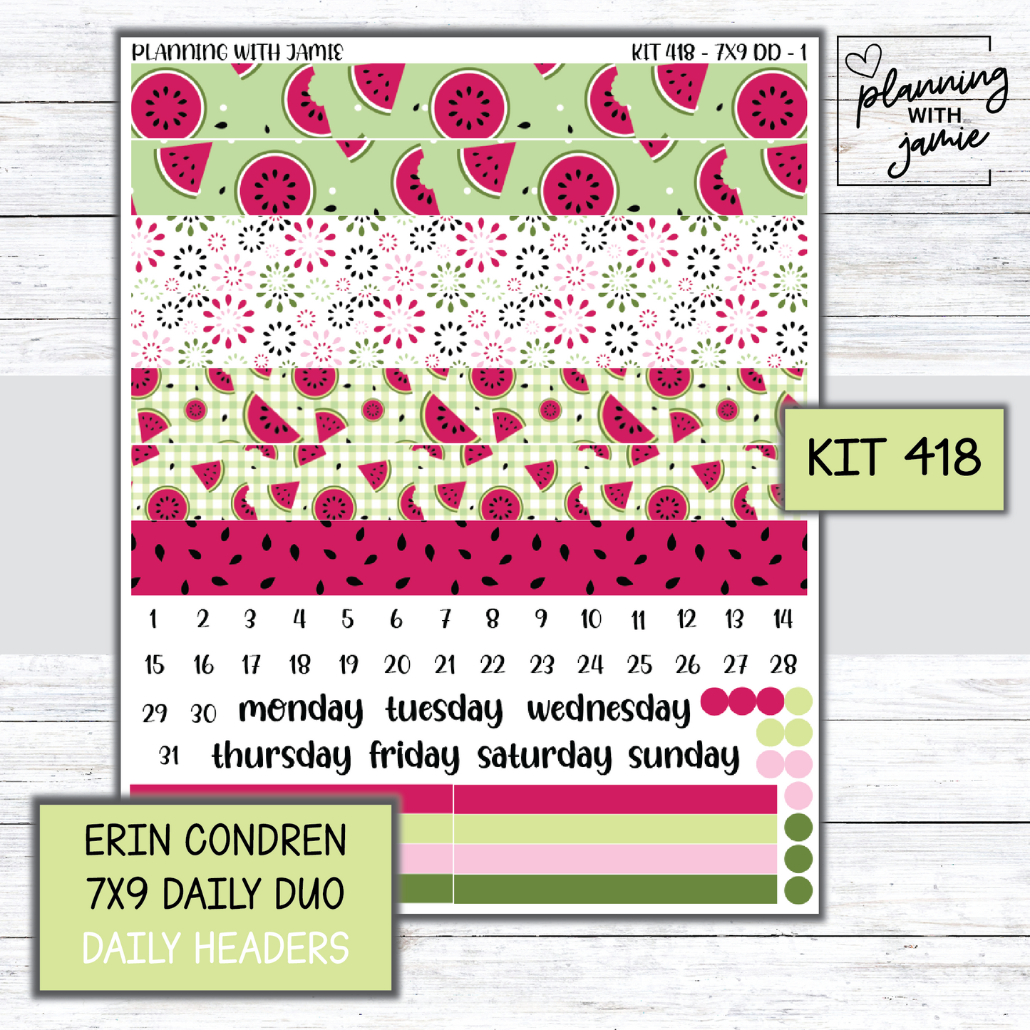 Kit 418 Erin Condren Daily Duo Sticker Kit