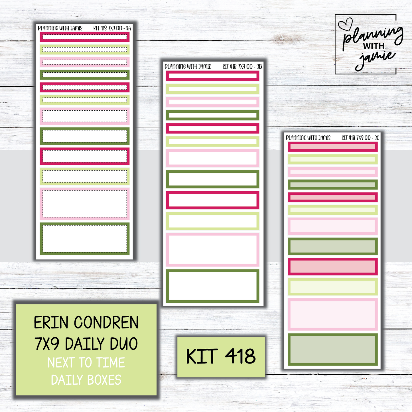 Kit 418 Erin Condren Daily Duo Sticker Kit