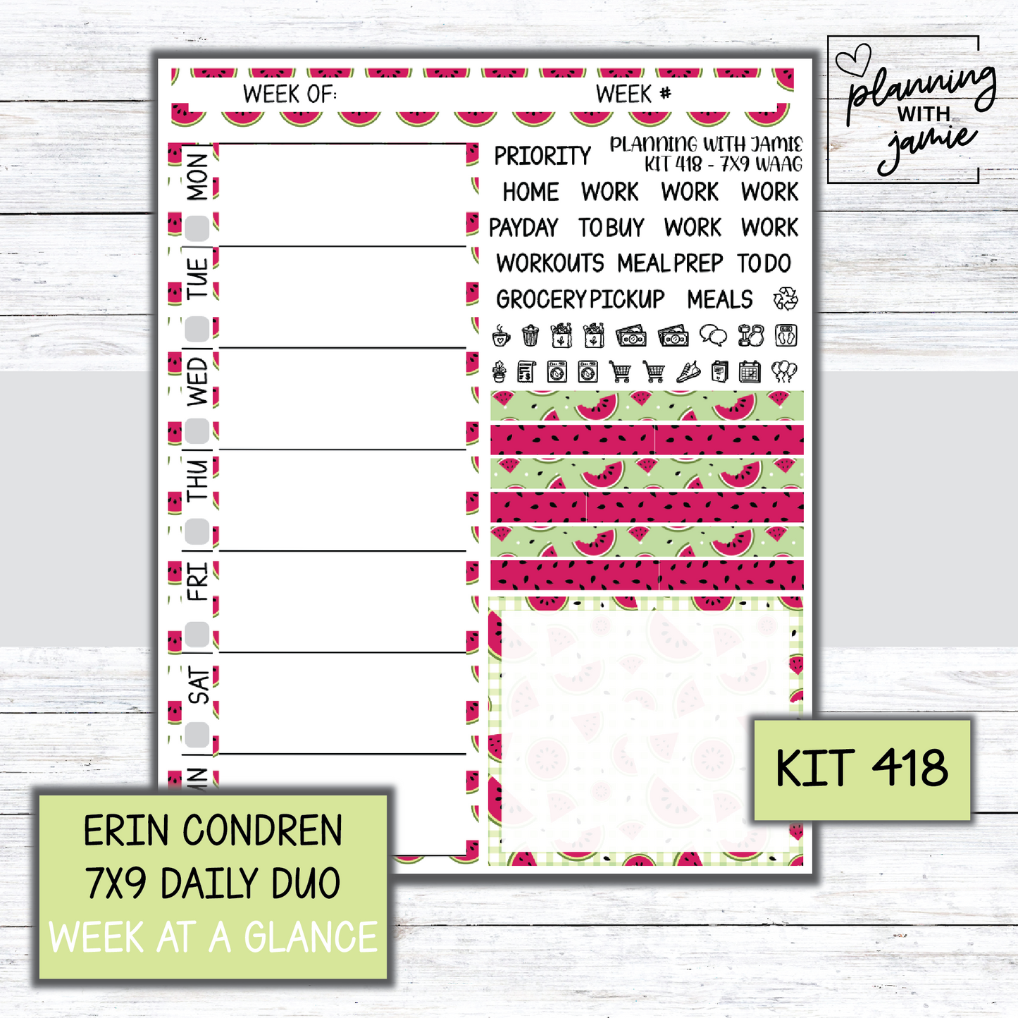 Kit 418 Week At A Glance Sticker