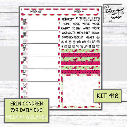 Kit 418 Week At A Glance Sticker