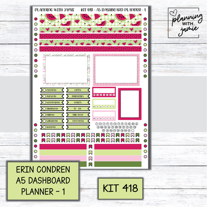Kit 418 Erin Condren Dashboard Planner Sticker Kit
