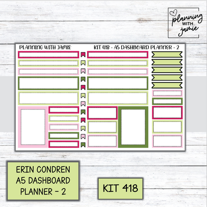 Kit 418 Erin Condren Dashboard Planner Sticker Kit
