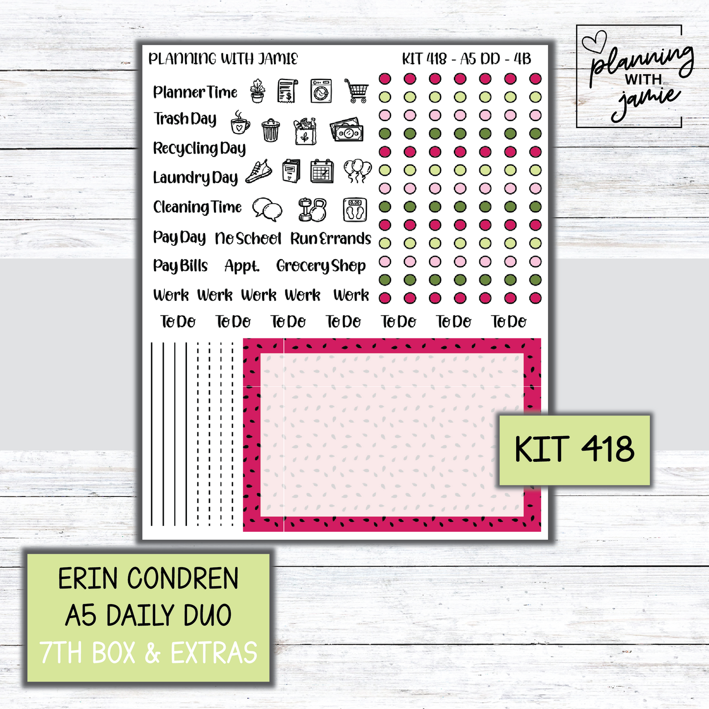 Kit 418 Erin Condren Daily Duo Sticker Kit