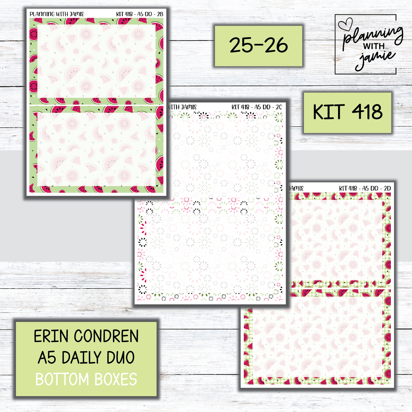 Kit 418 Erin Condren Daily Duo Sticker Kit