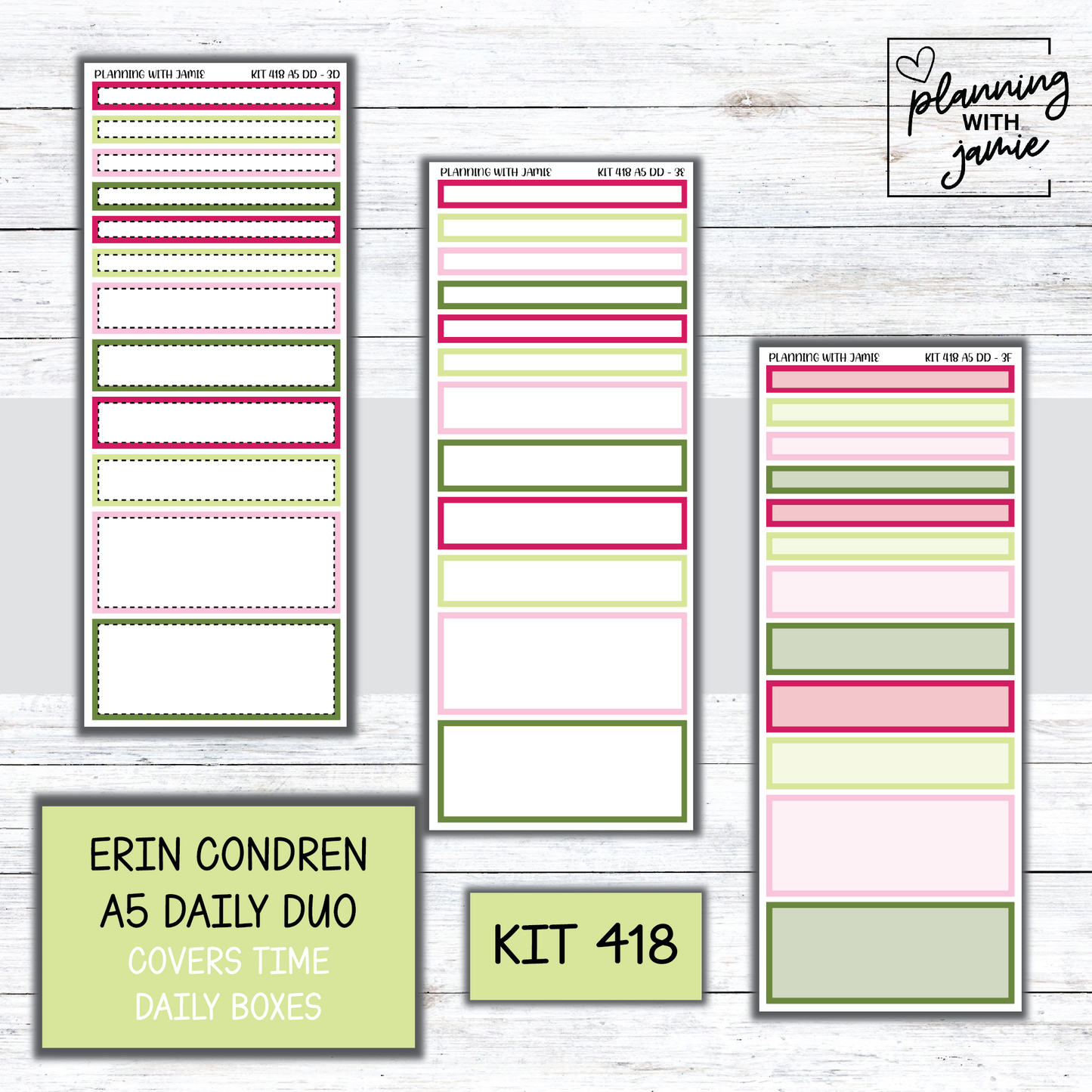 Kit 418 Erin Condren Daily Duo Sticker Kit