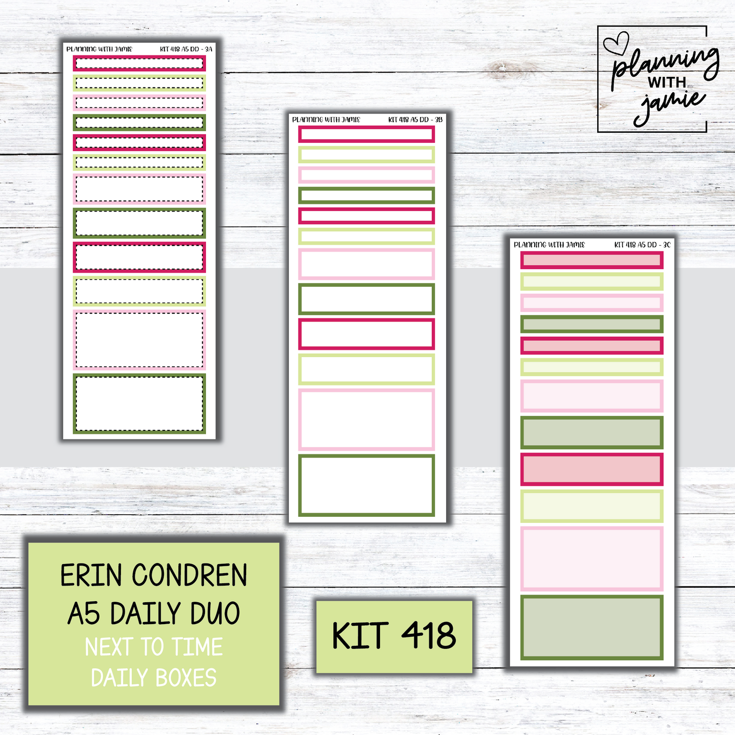 Kit 418 Erin Condren Daily Duo Sticker Kit