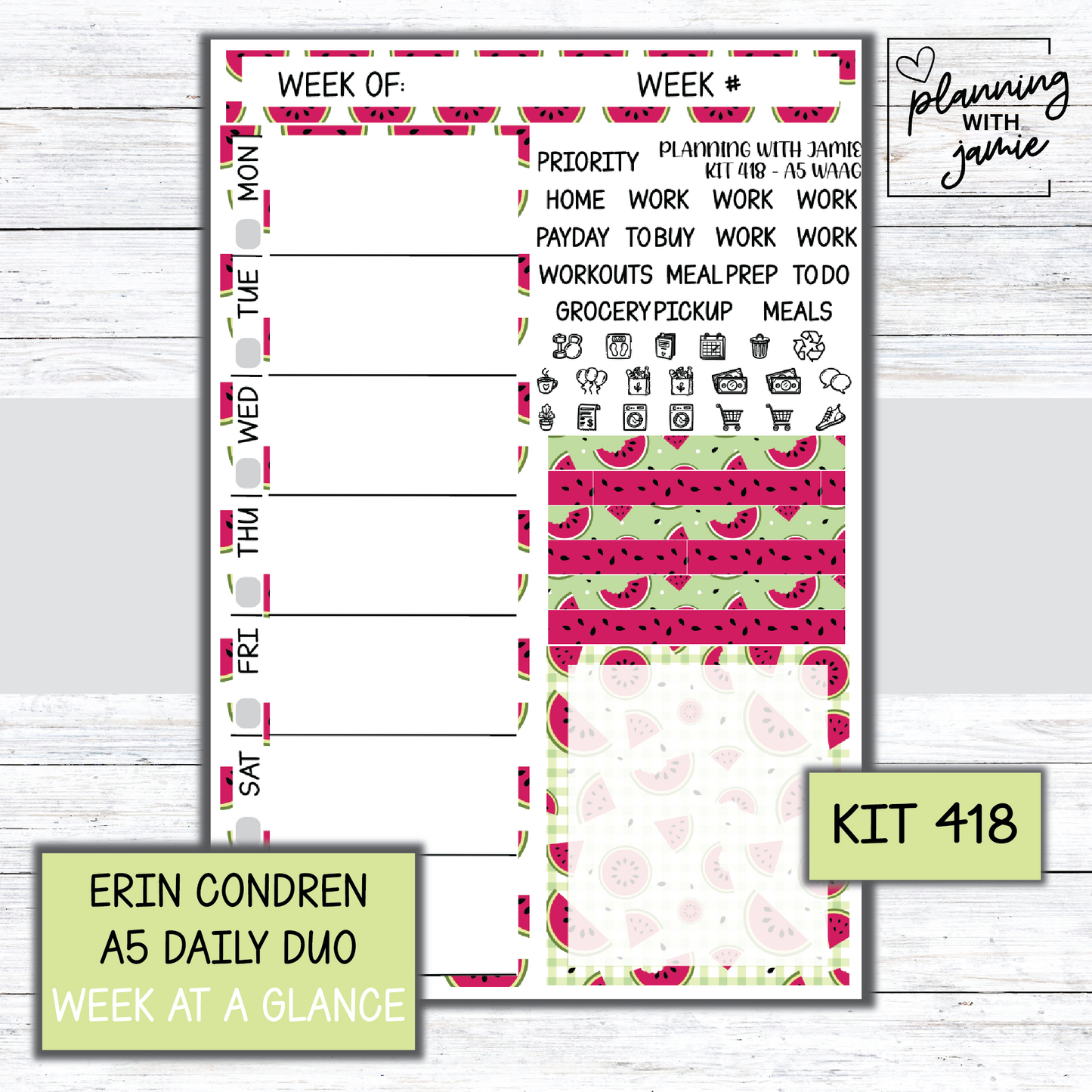 Kit 418 Week At A Glance Sticker