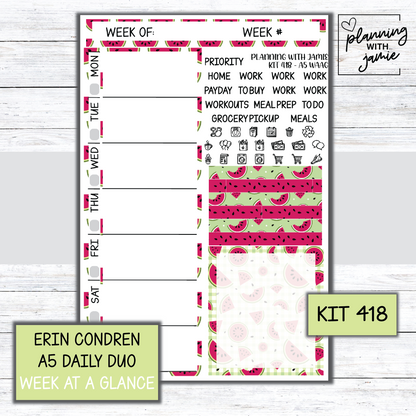 Kit 418 Week At A Glance Sticker