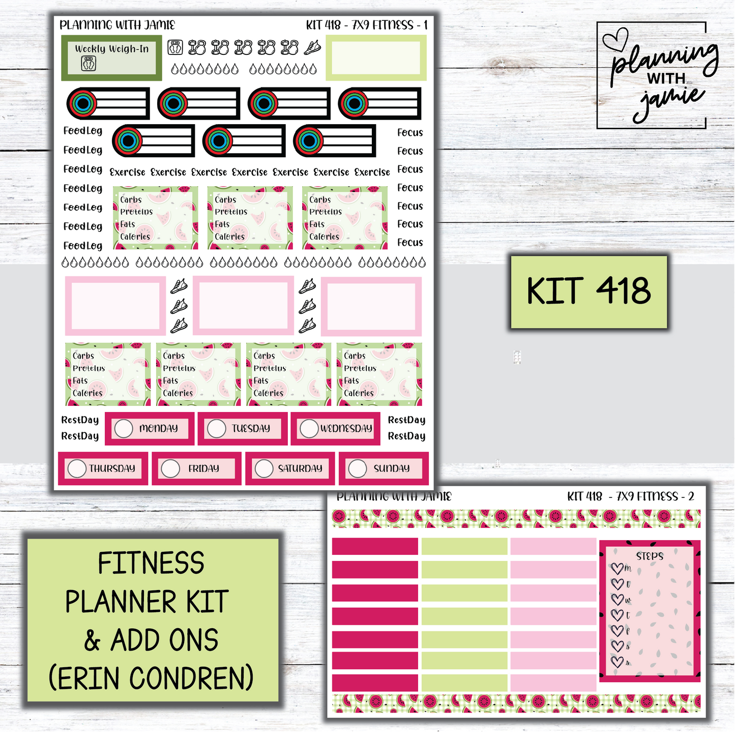 Kit 418 Weekly Fitness Sticker Kit