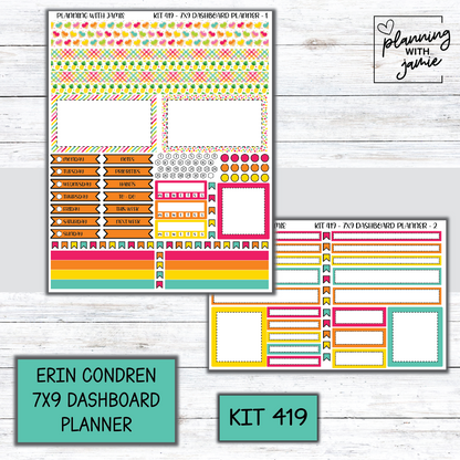 Kit 419 Erin Condren Dashboard Planner Sticker Kit