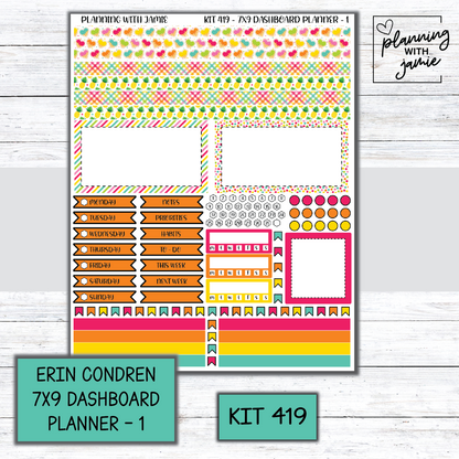 Kit 419 Erin Condren Dashboard Planner Sticker Kit