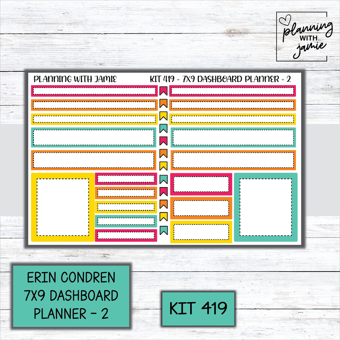 Kit 419 Erin Condren Dashboard Planner Sticker Kit