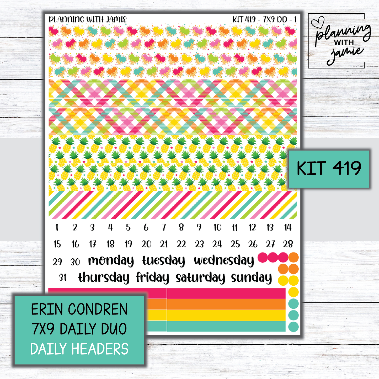 Kit 419 Erin Condren Daily Duo Sticker Kit