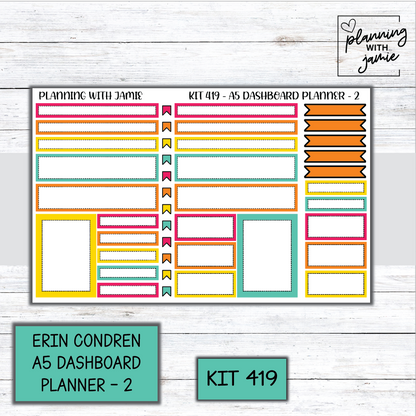 Kit 419 Erin Condren Dashboard Planner Sticker Kit