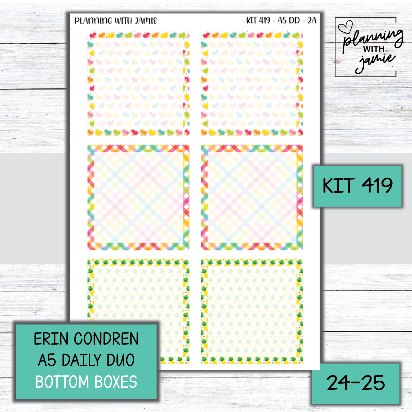 Kit 419 Erin Condren Daily Duo Sticker Kit