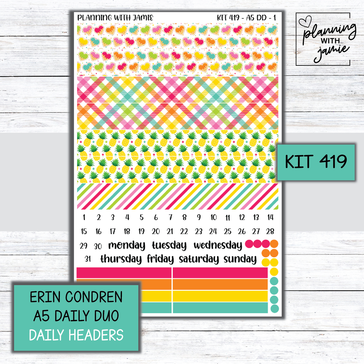 Kit 419 Erin Condren Daily Duo Sticker Kit