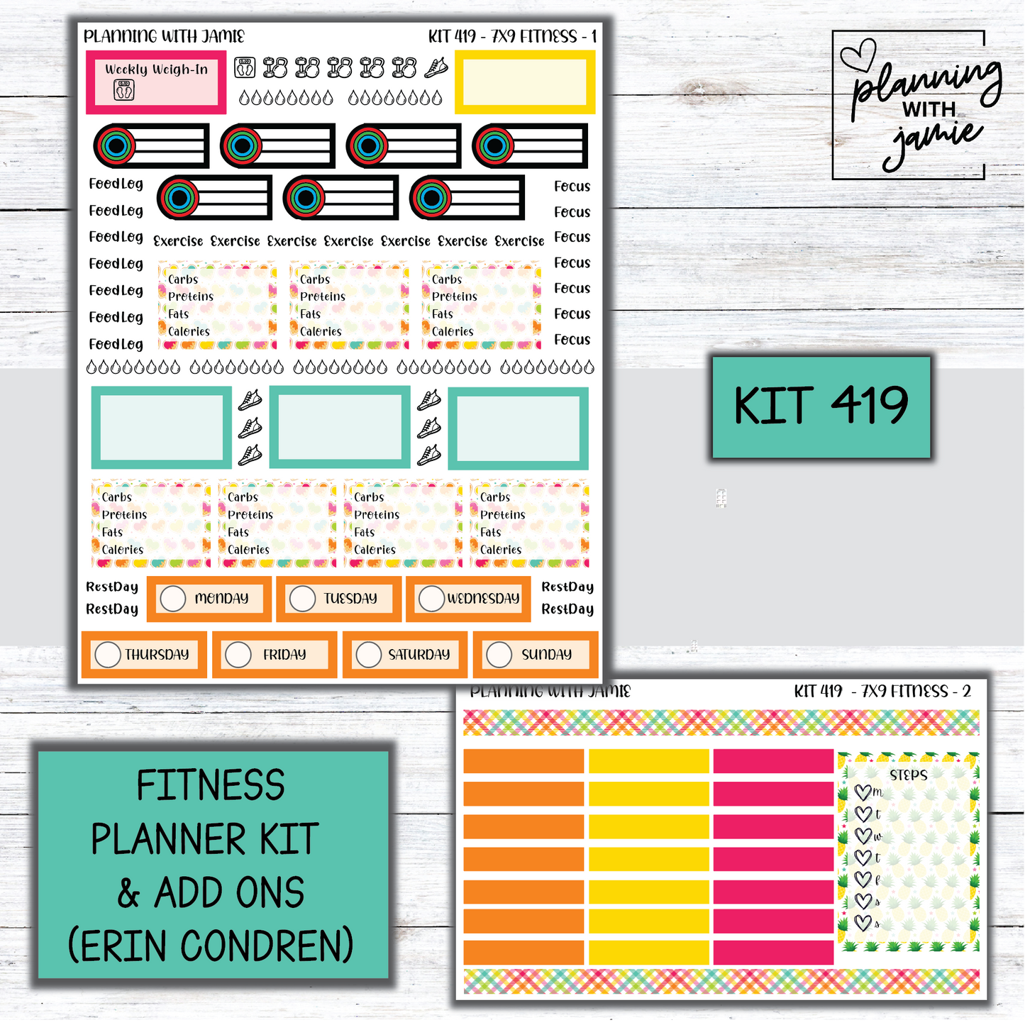 Kit 419 Weekly Fitness Sticker Kit