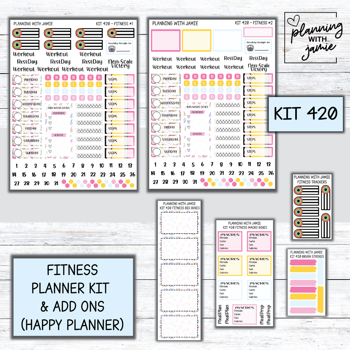 Kit 420 Weekly Fitness Sticker Kit