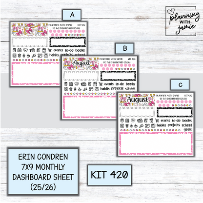 KIT 420 7X9 Erin Condren Monthly Dashboard Sticker Kit