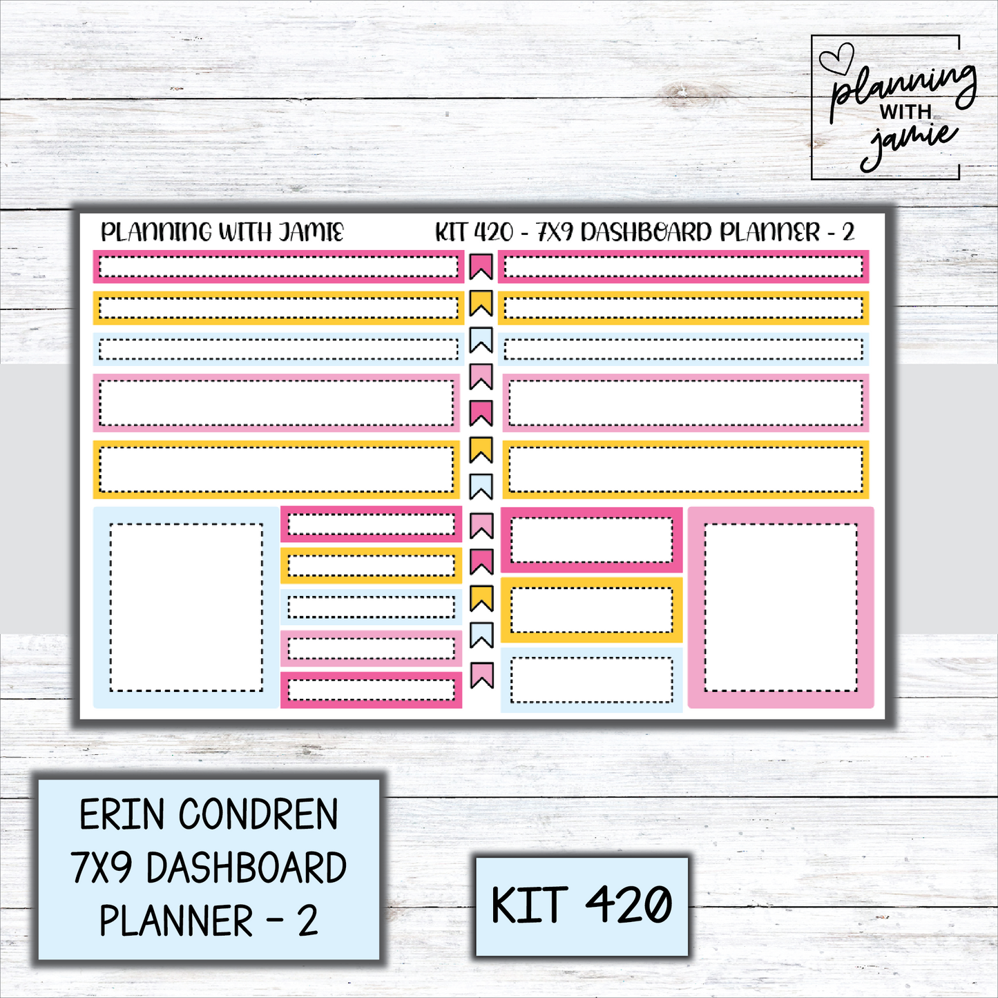 Kit 420 Erin Condren Dashboard Planner Sticker Kit