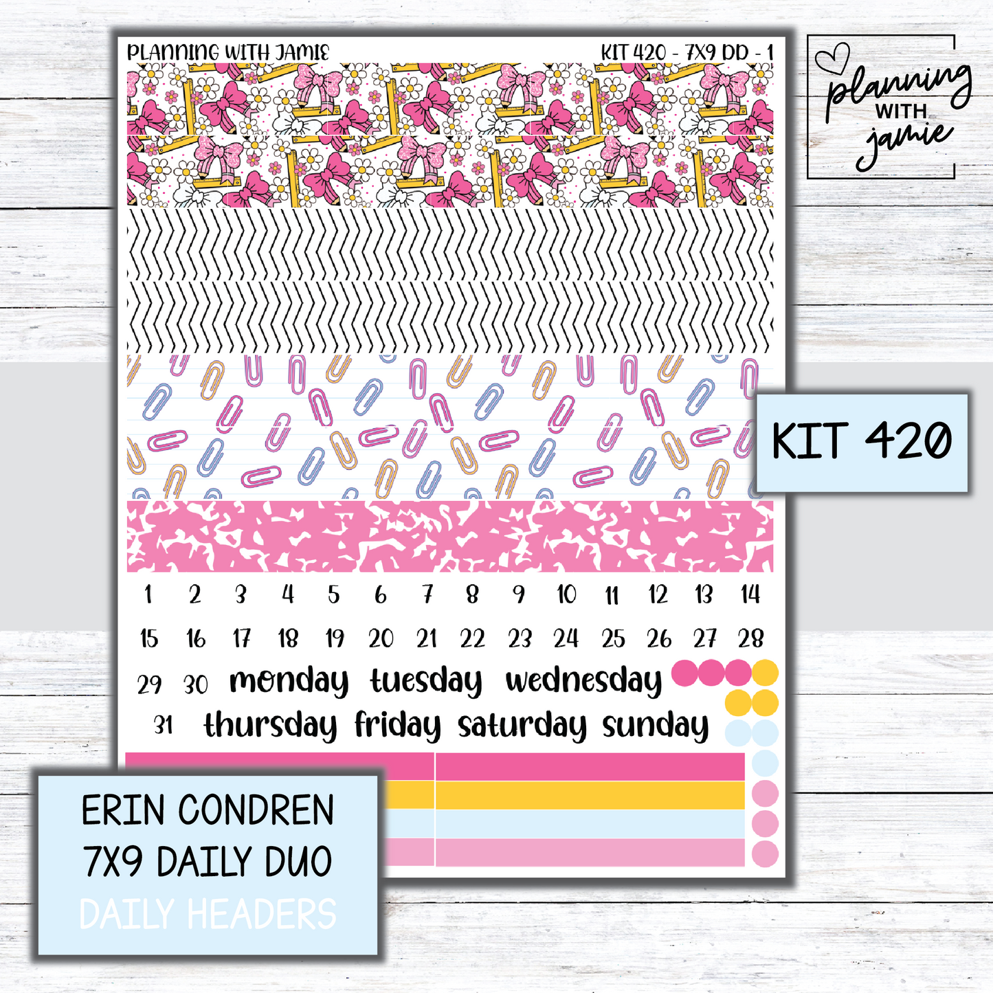 Kit 420 Erin Condren Daily Duo Sticker Kit