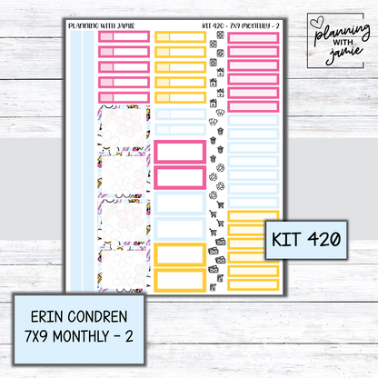 KIT 420 Erin Condren 7X9 OR A5 Monthly Kit