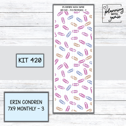 KIT 420 Erin Condren 7X9 OR A5 Monthly Kit