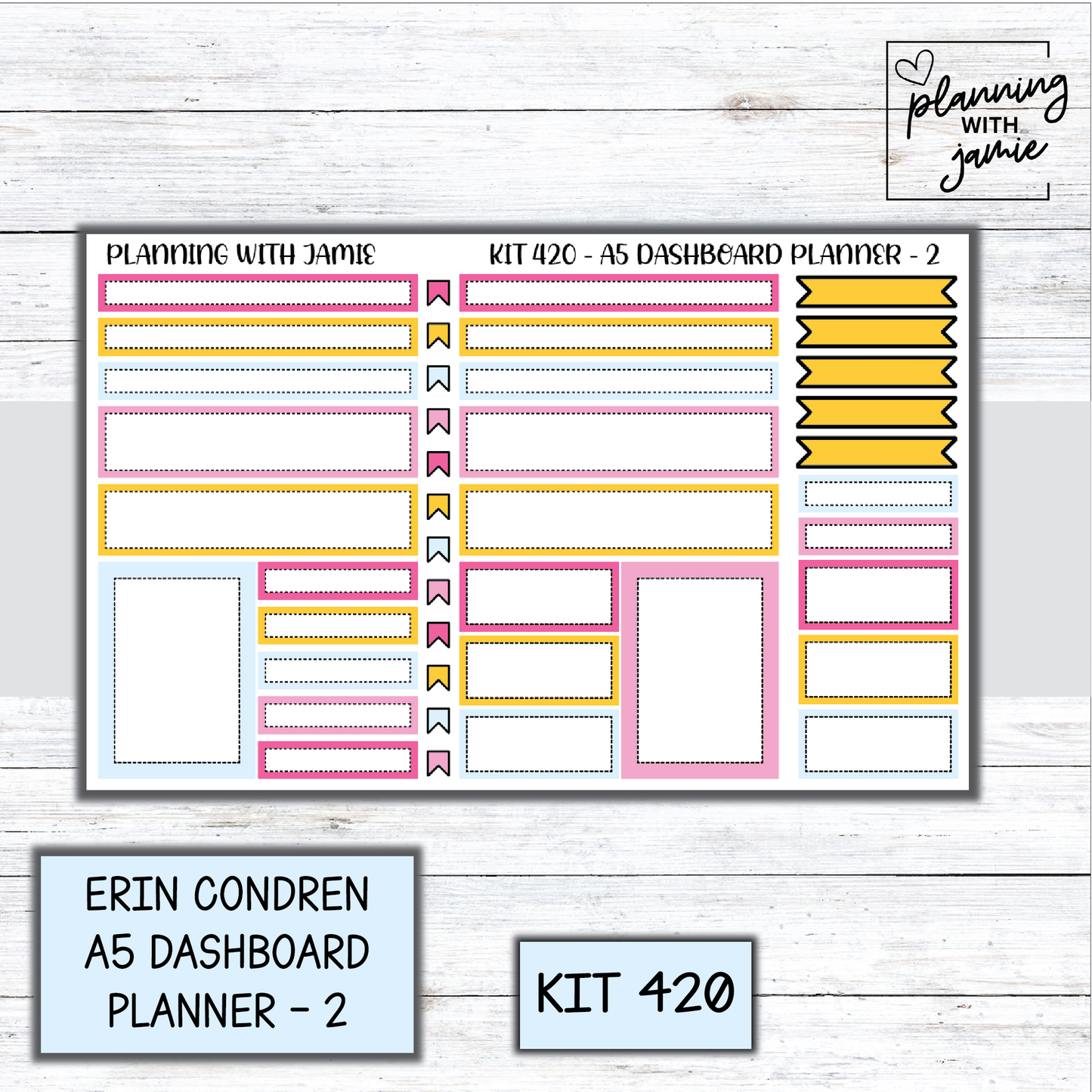 Kit 420 Erin Condren Dashboard Planner Sticker Kit