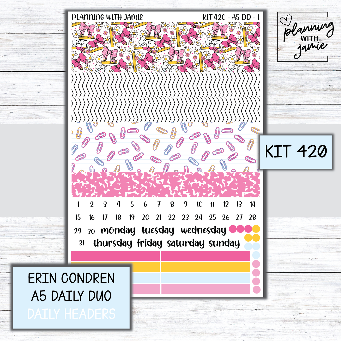 Kit 420 Erin Condren Daily Duo Sticker Kit