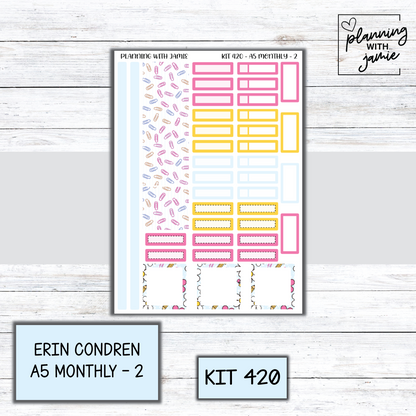 KIT 420 Erin Condren 7X9 OR A5 Monthly Kit