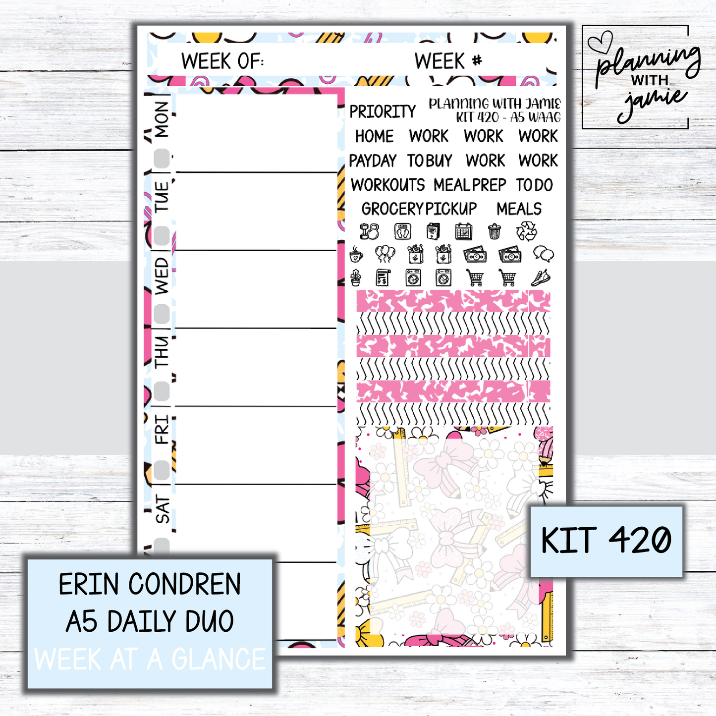 Kit 420 Week At A Glance Sticker