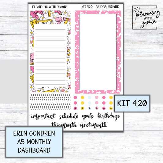 KIT 420 A5 Erin Condren Monthly Dashboard Sticker Kit