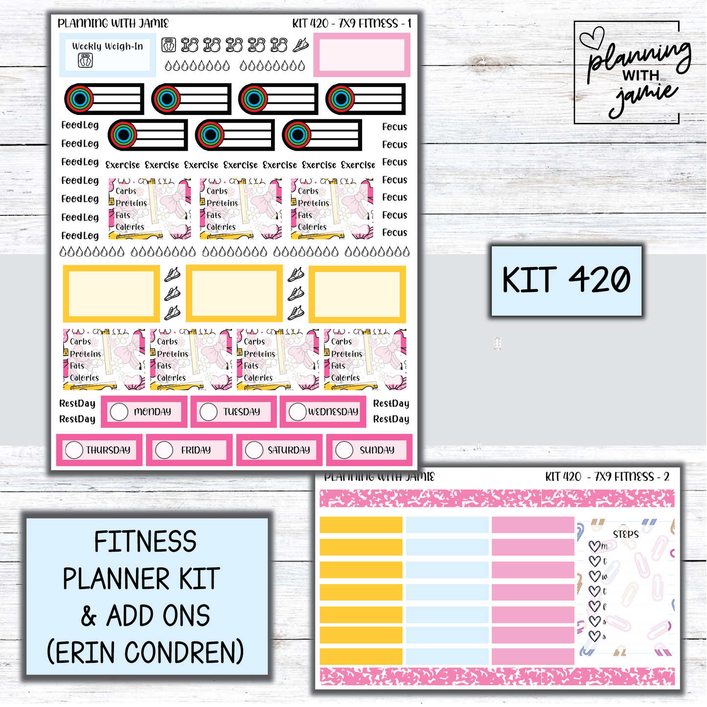 Kit 420 Weekly Fitness Sticker Kit