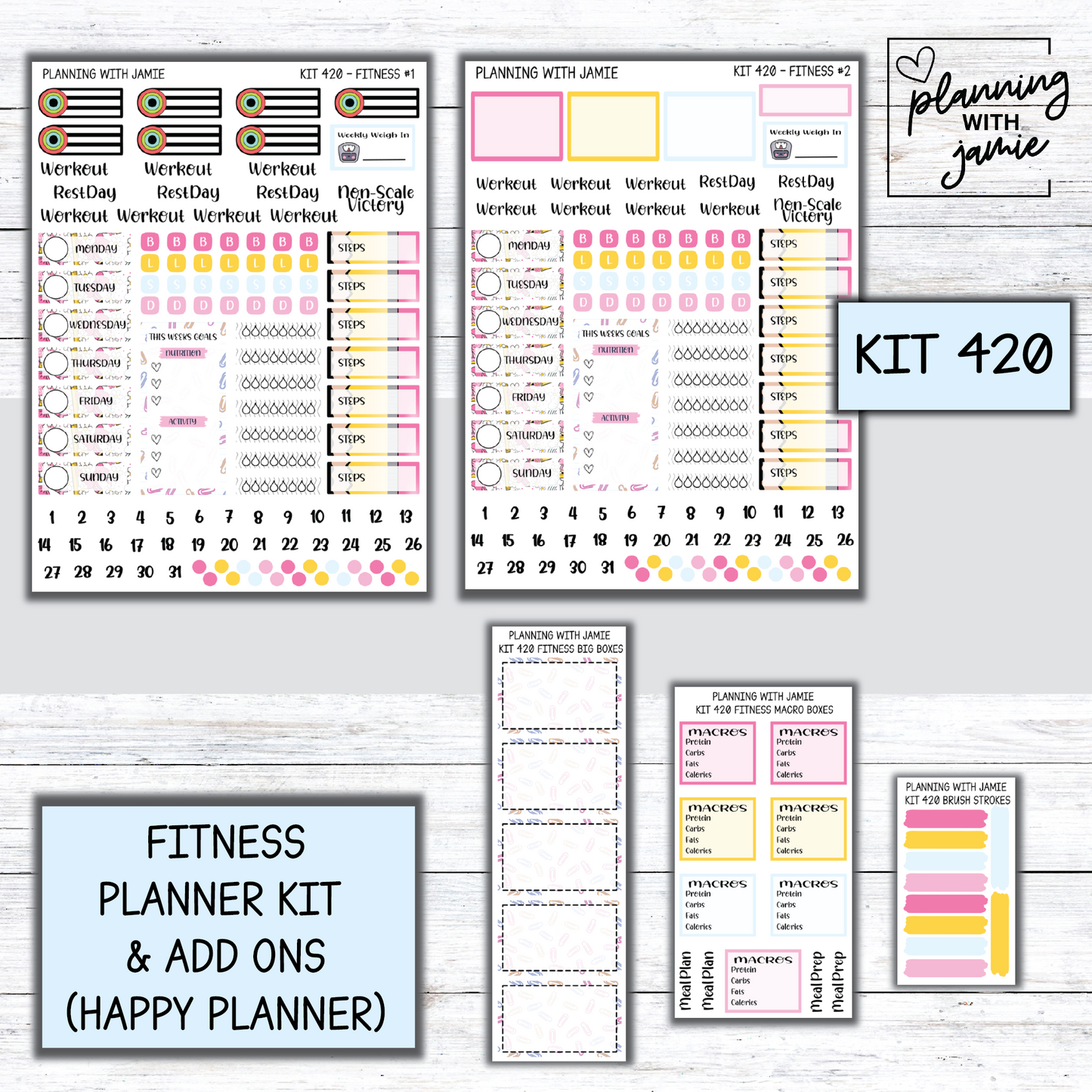 Kit 420 Weekly Fitness Sticker Kit