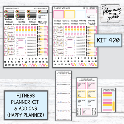 Kit 420 Weekly Fitness Sticker Kit