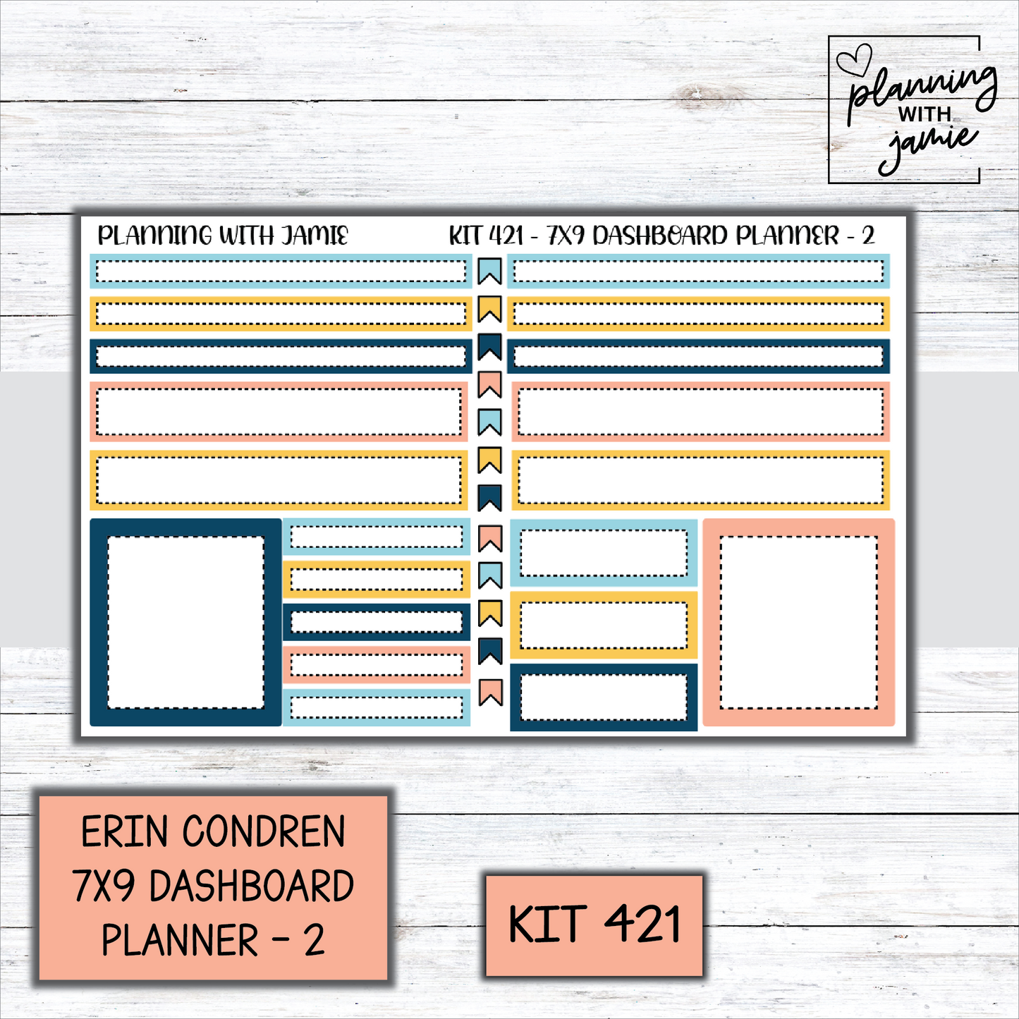Kit 421 Erin Condren Dashboard Planner Sticker Kit
