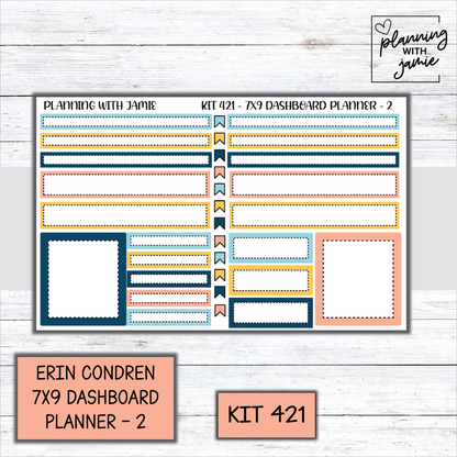 Kit 421 Erin Condren Dashboard Planner Sticker Kit