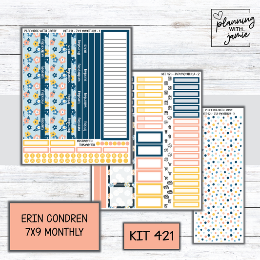 KIT 421 Erin Condren 7X9 OR A5 Monthly Kit