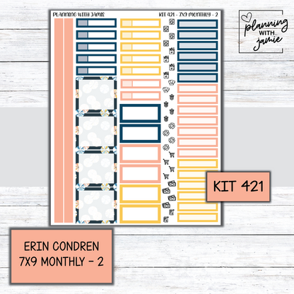 KIT 421 Erin Condren 7X9 OR A5 Monthly Kit