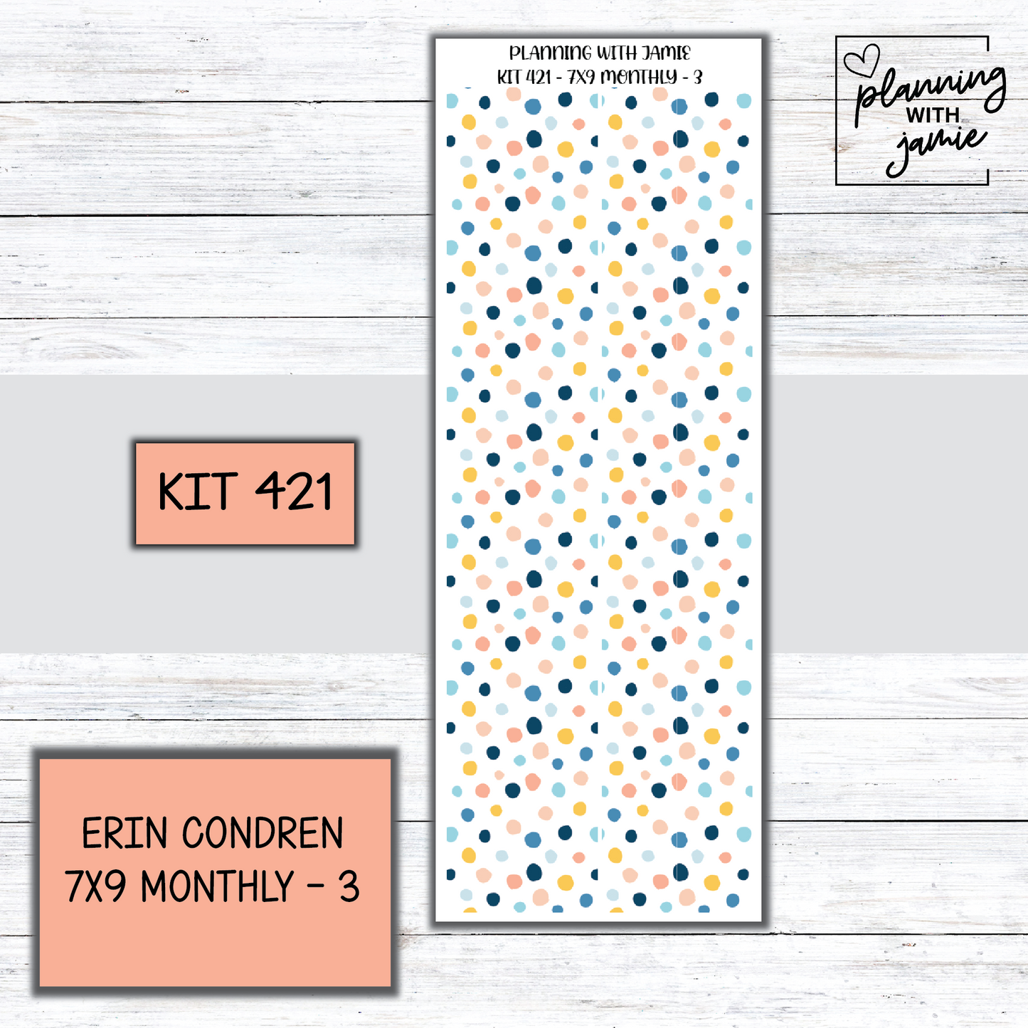 KIT 421 Erin Condren 7X9 OR A5 Monthly Kit