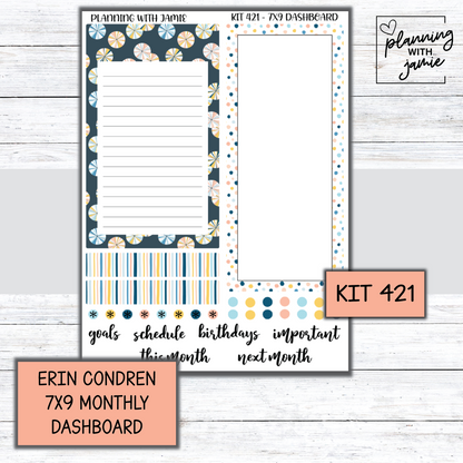 KIT 421 7X9 Erin Condren Monthly Dashboard Sticker Kit