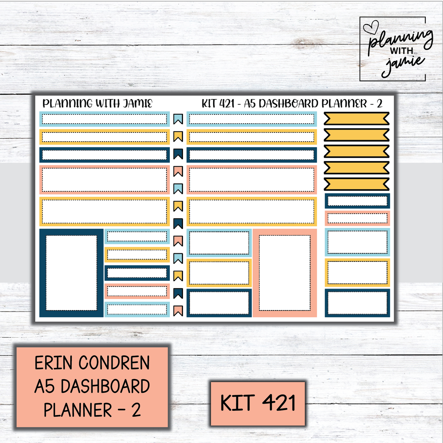 Kit 421 Erin Condren Dashboard Planner Sticker Kit